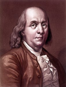 Portret van Benjamin Franklin (1706-1790), Amerikaanse filosoof, natuurkundige en ambassadeur.