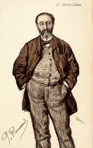 Portret van Camille Saint Saens (Saint-Saens) (1835-1921), Franse componist door Unknown artist