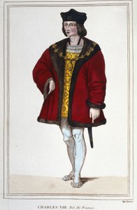 Portret van Karel VIII (1470 - 1498), koning van Frankrijk gravure uit 1830 door Unknown artist