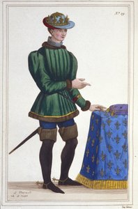 Portret van Karel VII (1403 - 1461), koning van Frankrijk gravure uit 1830 door Unknown artist