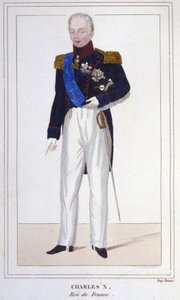Portret van Karel X, koning van Frankrijk (1757 - 1836) gravure van 1830