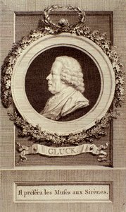 Portret van Christoph Gluck (1714-1787) Duitse componist Gravure. 18e eeuw. Bologna, civico museo musico