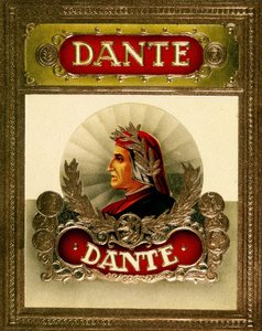 Portret van Dante Alighieri (1265-1321). 19e-eeuwse chromolithografie