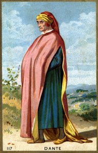 Portret van Dante Alighieri, genaamd Dante (1265 - 1321), Italiaanse dichter door Unknown artist