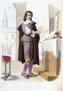 Portret van Eustache Le Sueur, Franse schilder (1616-1655) in zijn atelier (in 