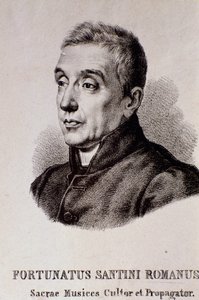 Portret van Fortunato Santini (gravure) door Unknown artist