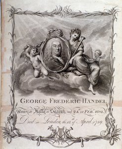Portret van Georg Friedrich Handel (gravure) door Unknown artist