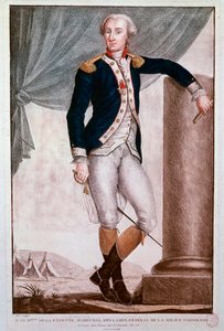 Portret van Gilbert du Motier, Markies de Lafayette (gravure)