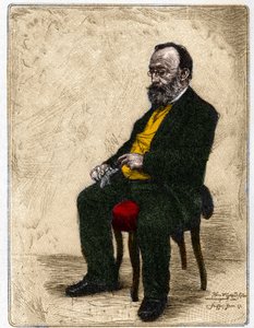 Portret van Gottfried Keller (1819-1890), Duitstalige Zwitserse schrijver en dichter. door Unknown artist