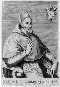 Portret van Gregorius XIV (1535 - 1591). door Unknown artist