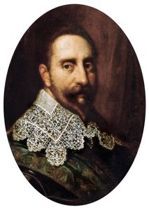 Portret van Gustaaf-Adolf II (Gustaaf Adolf) (1594-1632), koning van Zweden van 1611 tot 1632. Schilderij. Padua, Gemeentelijk Museum van Padua.