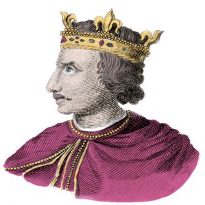 Portret van Hendrik I Beauclerc (1068-1135), derde Normandische koning van Engeland. Gravure uit de 19e eeuw door Unknown artist