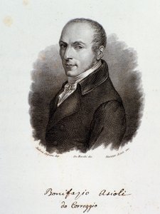 Portret van Italiaanse componist Bonifazio Asioli. Gravure. 19e eeuw door Unknown artist