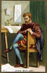 Portret van Jean Bullant (1520 - 1578) Franse architect, ontwerper en theoreticus. Chromolithografie van de 19e eeuw