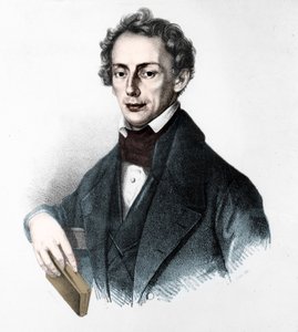 Portret van Johann Christian Doppler (1803-1853). Oostenrijkse natuurkundige. 19e-eeuwse gravure
