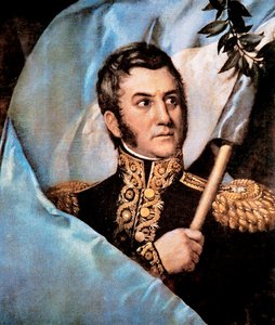Portret van Jose de San Martin (detail) door Unknown artist