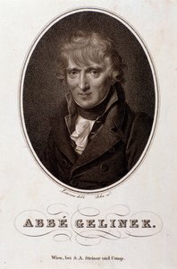 Portret van Josef Gelinek (Joseph) (1758-1825) Oostenrijkse pianist, componist en theoloog Gravure. 19e eeuw. door Unknown artist