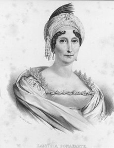 Portret van Laetitia Bonaparte (Letizia Maria Ramolino) (1750-1836), moeder van Napoleon I. Gravure uit de 19e eeuw