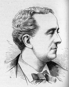 Portret van Louis Delaunay (1826-1903), Franse komiek, lid van de Comedie Francaise. Gravure in Le Monde Illustré nr. 1168 van 16 augustus 1879.