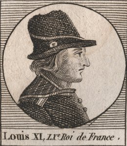 Portret van Lodewijk XI (1423-1483), koning van Frankrijk - gravure uit 