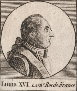 Portret van Lodewijk XVI (1754-1793), koning van Frankrijk van 1774 tot 1791, daarna koning van de Fransen van 1791 tot 1792 - gravure uit 