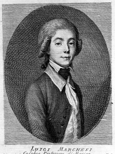 Portret van Luigi Marchesi (1754 - 1829) ook bekend als Marchesini, Italiaanse castraat.