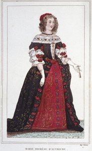 Portret van Maria Theresia van Oostenrijk (1638 - 1683), Koningin van Frankrijk door Unknown artist