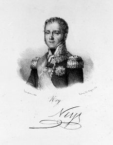 Portret van Michel Ney, hertog van Elchingen, prins van de Moskova (1769 - 1815), maarschalk van Frankrijk. Gravure uit de 19e eeuw.