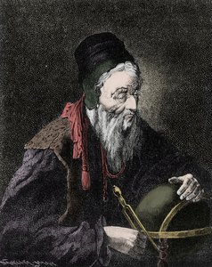 Portret van Nostradamus, Michel de Notre Dame (1503-1566) Franse astroloog en arts - Gravure uit de 19e eeuw door Unknown artist