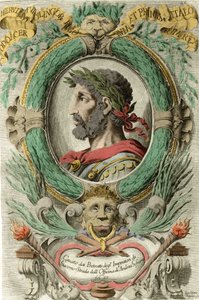 Portret van Odoaker (Odovacar), leider van de Herulen bondgenoten van de Hunnen en minister van Attila (435-493). Gravure uit de 18e eeuw door Unknown artist