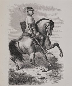 Portret van Olivier V de Clisson (1336-1407) (De Slager) te paard, gebaseerd op een schilderij van het Musée de Versailles
