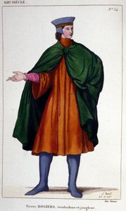 Portret van Pierre Rogiers, troubadour en jongleur uit de 12e eeuw. door Unknown artist