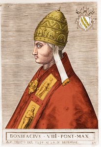 Portret van Paus Bonifatius VIII (Benedetto Caetani ook wel Bonifacio VIII genoemd) door Unknown artist