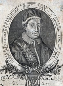 Portret van Paus Clemens XI (Gianfrancesco Albani), 18e eeuwse gravure door Unknown artist