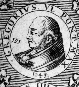 Portret van paus Gregorius VI (overleden 1048).
