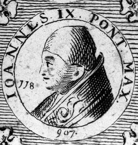 Portret van paus Johannes IX (898-900)