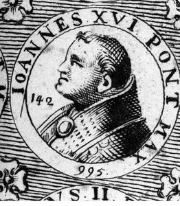 Portret van paus Johannes XVI (Johannes Philagatus) (overleden 1013).