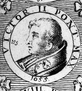 Portret van paus Victor II (of Victor 2 stierf 1057)