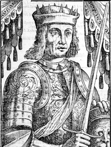 Portret van Roger II van Hauteville, stichter van de monarchie van Sicilië. Houtsnede uit de 16e eeuw. door Unknown artist