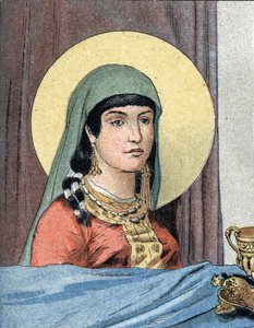 Portret van Sint Clotilde, koningin van de Franken (ca. 475-545), vrouw van Clovis I. door Unknown artist