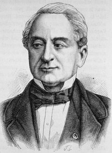 Portret van Schneider. Gravure van het einde van de 19e eeuw in 
