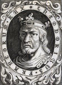 Portret van Thierry II (? - 613), Koning van Bourgondië en Austrasië.