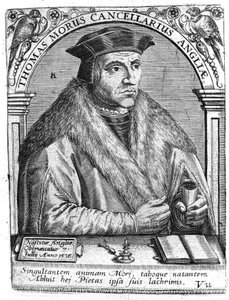 Portret van Thomas More (1478 - 1538), Engelse politicus en humanist. door Unknown artist