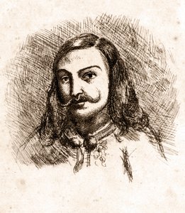 Portret van Théophile Gautier. Tekening. 19e eeuw door Unknown artist