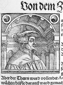 Portret van Ulrich Zwingli (1484 - 1531), Zwitserse religieuze hervormer.