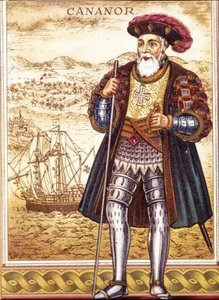 Portret van Vasco de Gama (chromolithografie) door Unknown artist