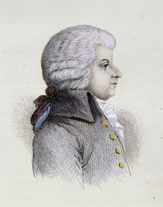 Portret van Wolfgang Amadeus Mozart (1756-1791) jong - gravure door Unknown artist