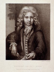Portret van Wolfgang Amadeus Mozart als kind (gravure)