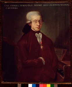 Portret van Wolfgang Amadeus Mozart op 21-jarige leeftijd