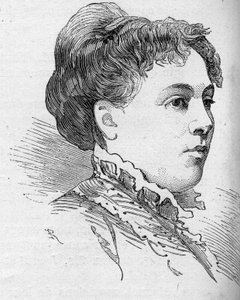 Portret van Zelia Provost Ponsin (Provost-Ponsin), Franse komiek, lid van de Comédie Française van 1860 tot 1880. Gravure in 